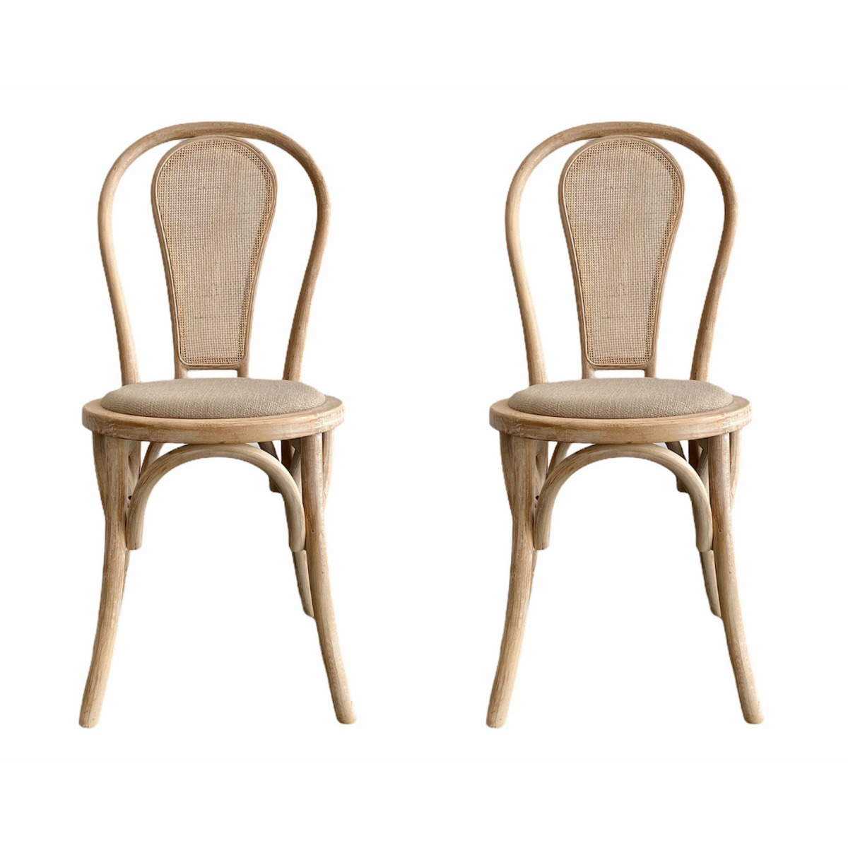 Round Rattan Back Elm Wood Dining Chair Natural, W 52cm D 45cm H 89cm (RRP $349) - Image 8