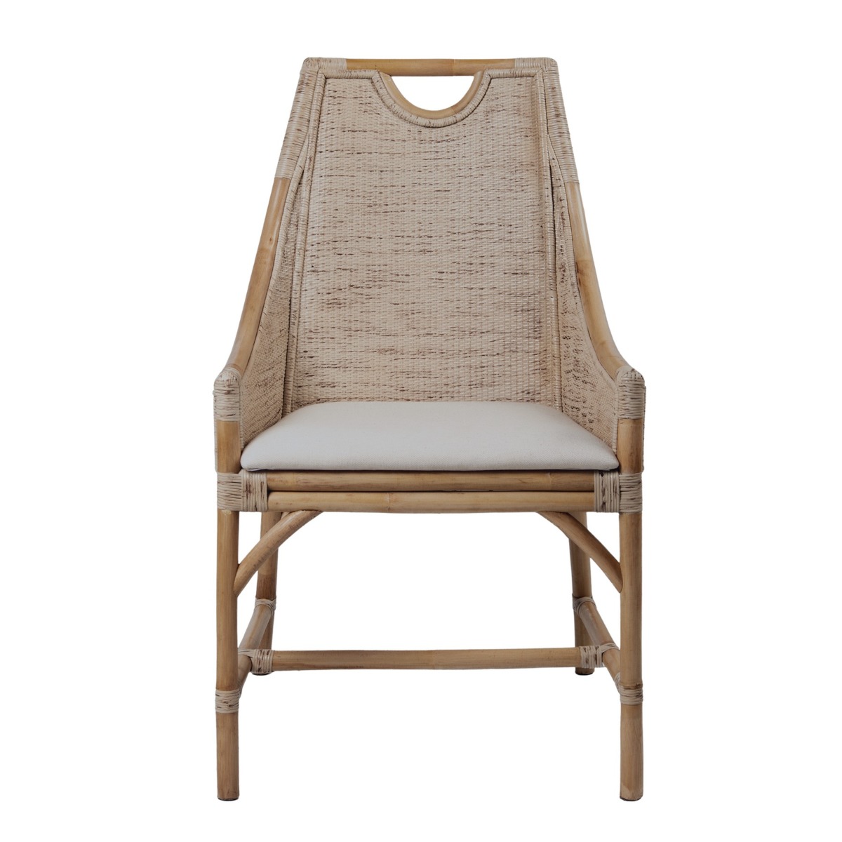 William Bamboo Dining Chair Natural, W 56 D 63 H 99cm (RRP $489)