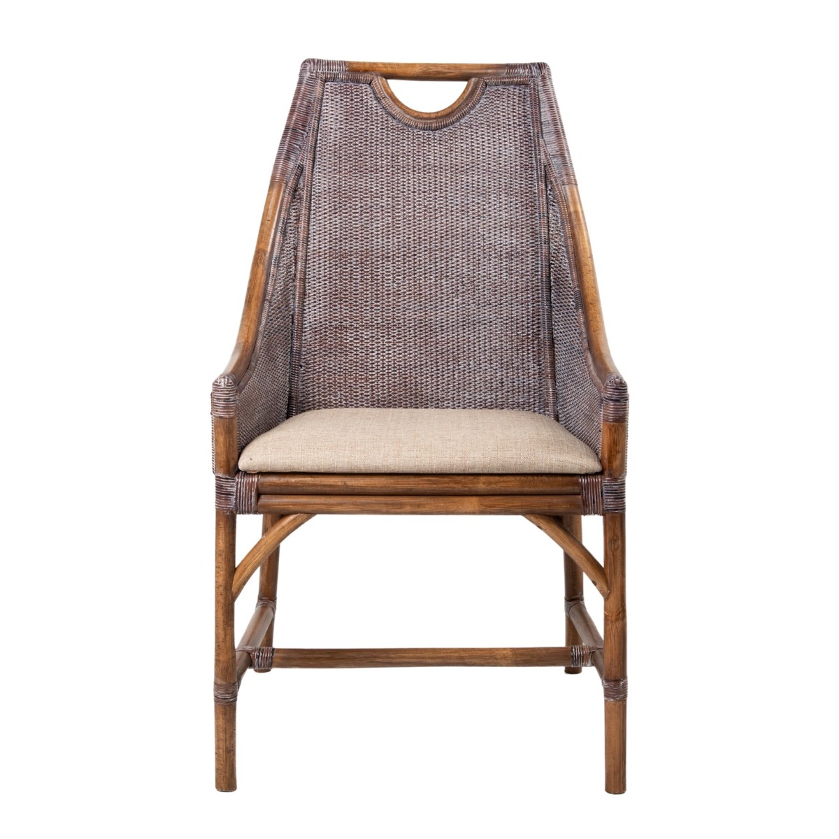 William Bamboo Dining Chair Brown, W 56 D 63 H 99cm (RRP $489)
