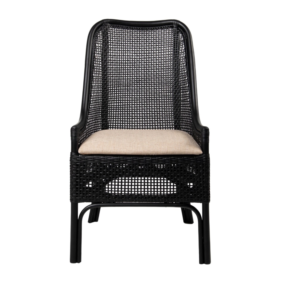 Southbeach Hamptons Dining Chair Black, W 54 D 56 H 96cm (RRP $449)