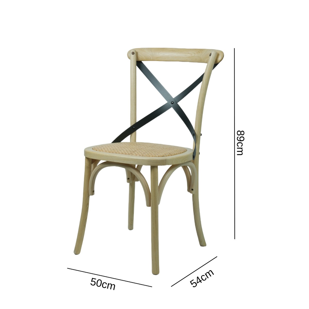 Bella Dining Chair Elm Natural, W 50cm x D 54cm x H 89cm (RRP $199) - Image 6