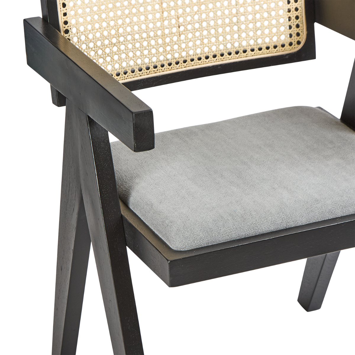 Lexi Scissor Leg Armchair Black Frame Grey Fabric, W 53cm x D 56cm x H 80cm (RRP $349) - Image 5