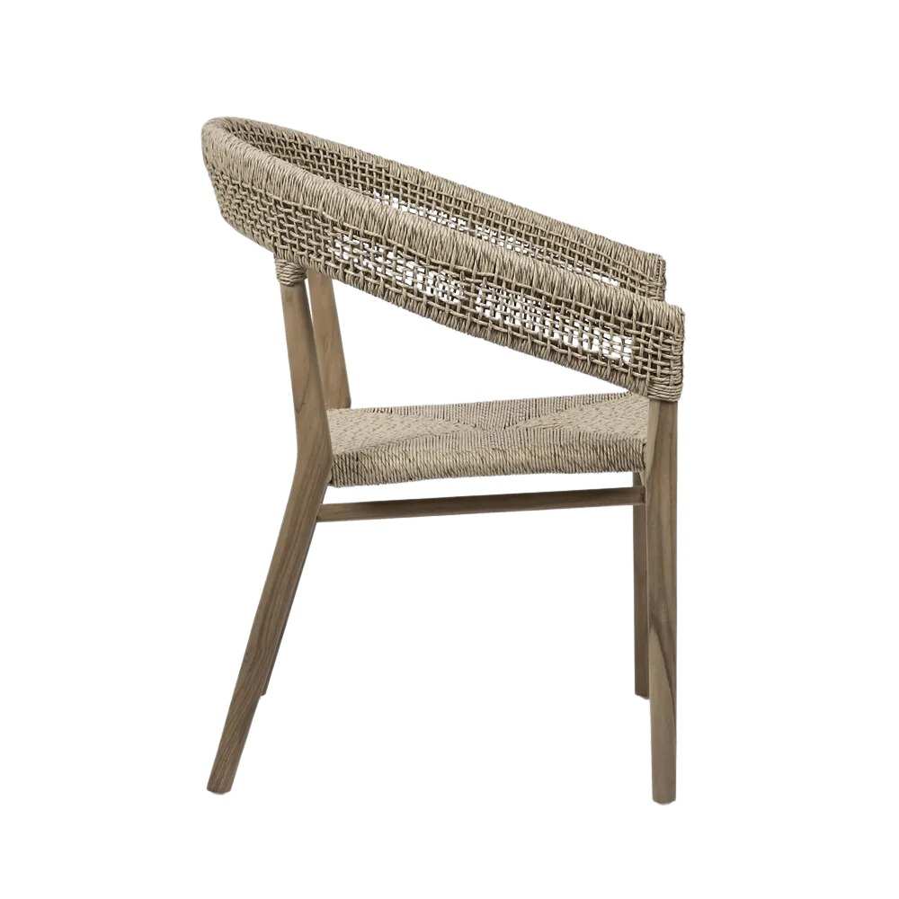 Cove Teak & Synthetic Dining Chair Natural -Outdoor, L 69cm W 59cm H 82cm (RRP $879) - Image 2
