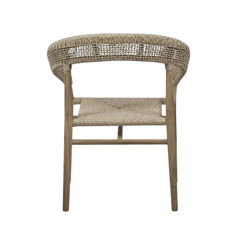 Cove Teak & Synthetic Dining Chair Natural -Outdoor, L 69cm W 59cm H 82cm (RRP $879) - Image 4