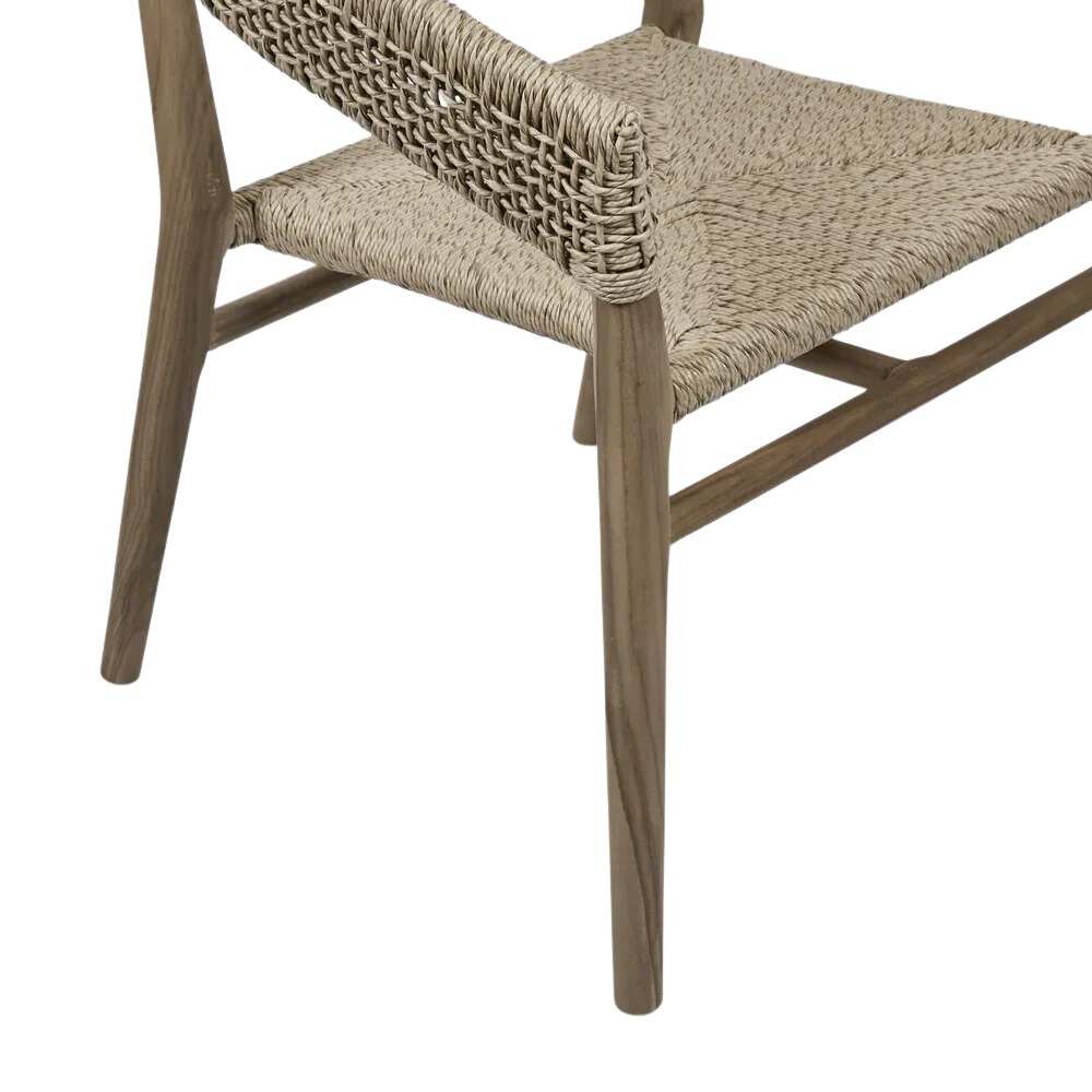 Cove Teak & Synthetic Dining Chair Natural -Outdoor, L 69cm W 59cm H 82cm (RRP $879) - Image 5