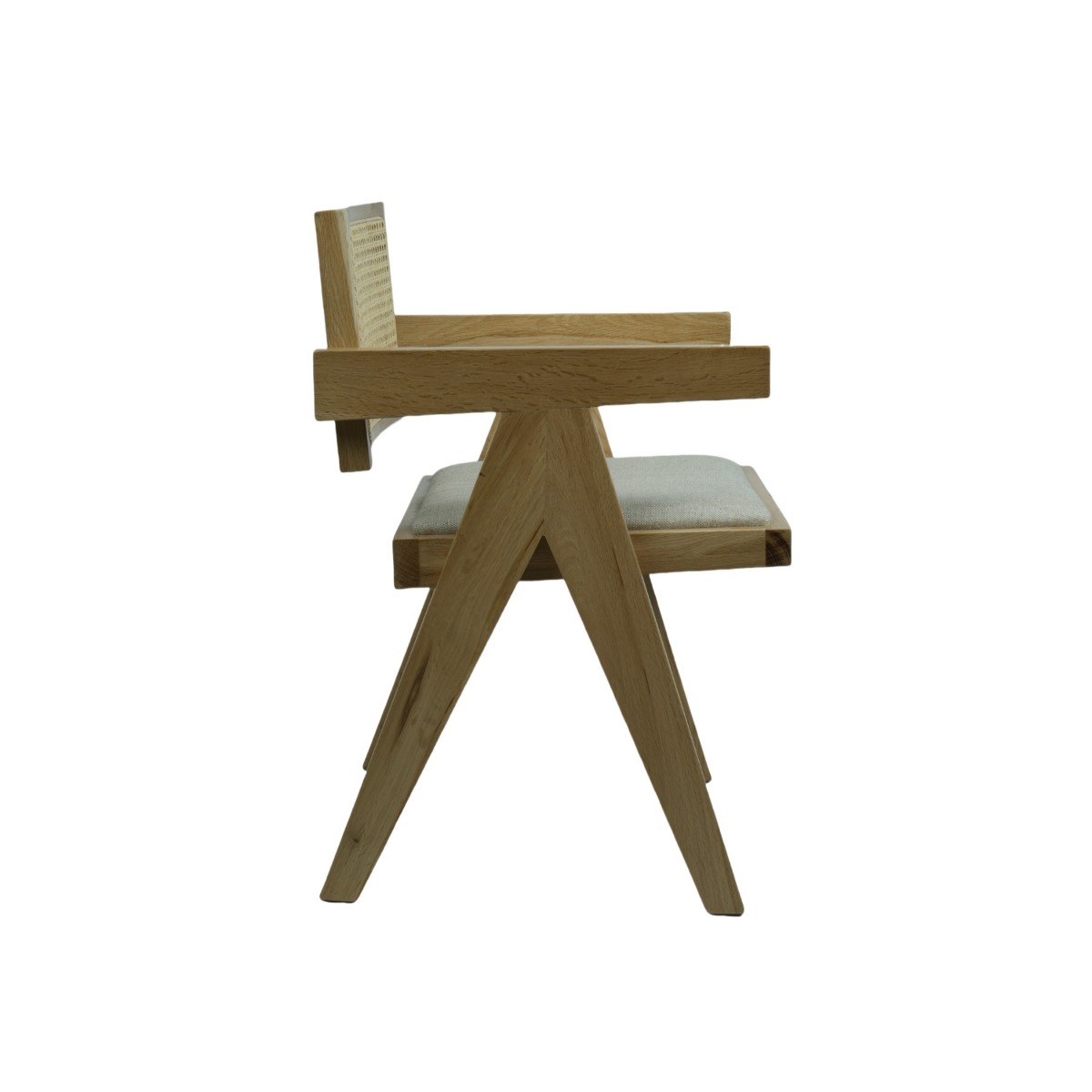 Lexi Scissor Leg Armchair Oak Frame Natural Fabric, W 53cm x D 56cm x H 80cm (RRP $349) - Image 3