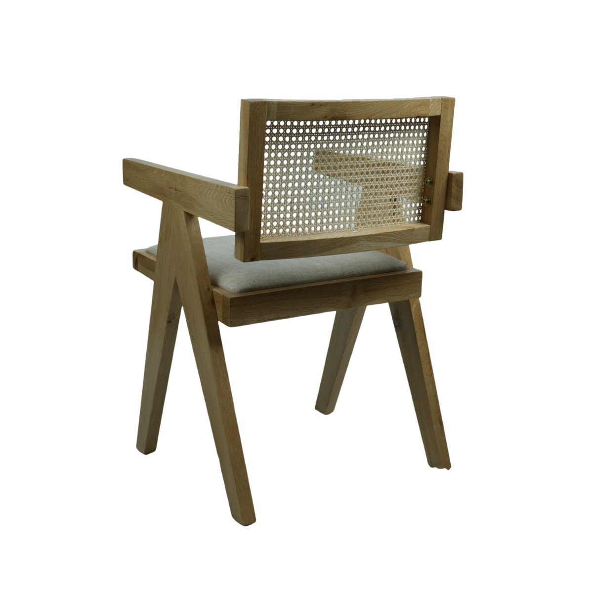 Lexi Scissor Leg Armchair Oak Frame Natural Fabric, W 53cm x D 56cm x H 80cm (RRP $349) - Image 4