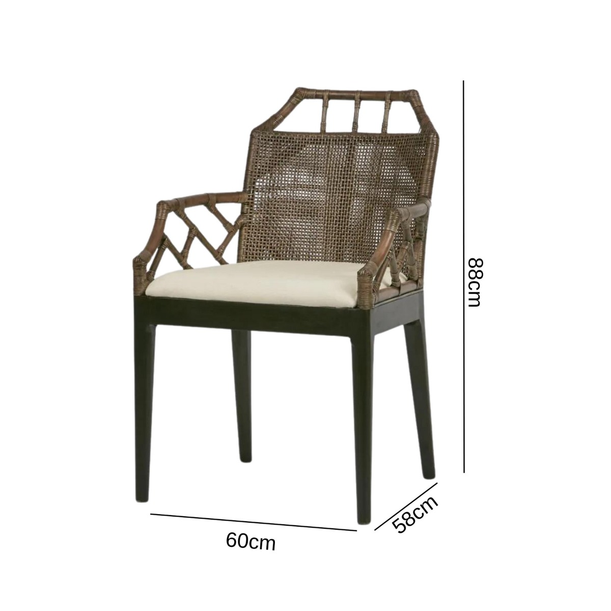 Baker Dining Chair with arms Soil Brown, W 60 D 58 H 88cm (RRP $695) - Image 6