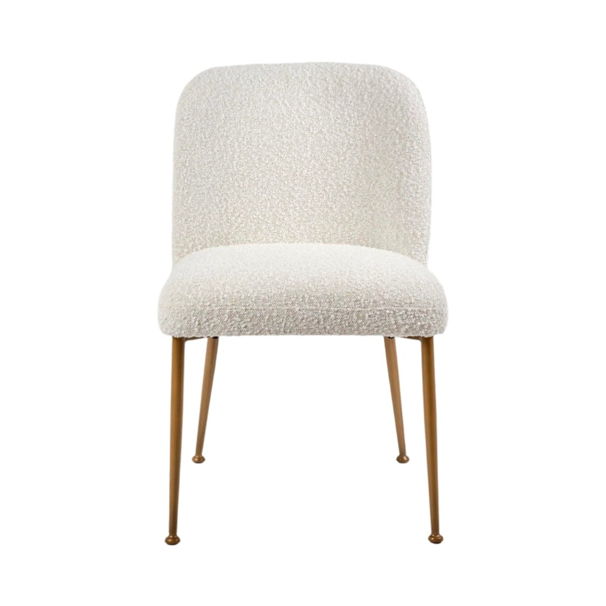 Desiree Dining Chair Boucle Fabric Bronzed Legs, W 58.4cm x D 50.8cm x H 82cm (RRP $399)