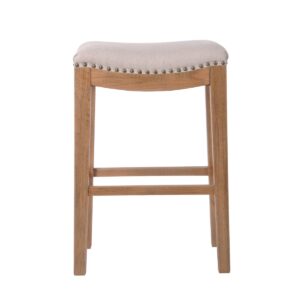 wp-image-tigress-46485.jpg Oakwood Counter Chair Beige W/Studs, W 47cm D 32cm H 69cm (RRP $399)