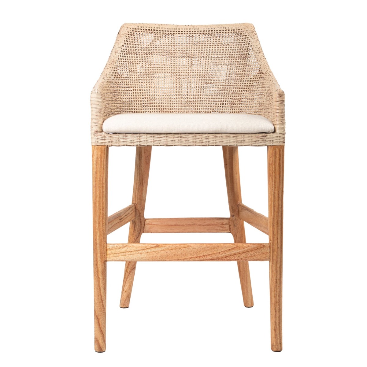 BLACK FRIDAY SALE Charlotte Rattan Counter Stool Natural Whitewash, W 54 D 56 H 91cm (RRP $570)