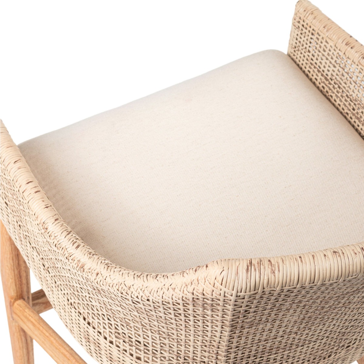 BLACK FRIDAY SALE Charlotte Rattan Counter Stool Natural Whitewash, W 54 D 56 H 91cm (RRP $570) - Image 5