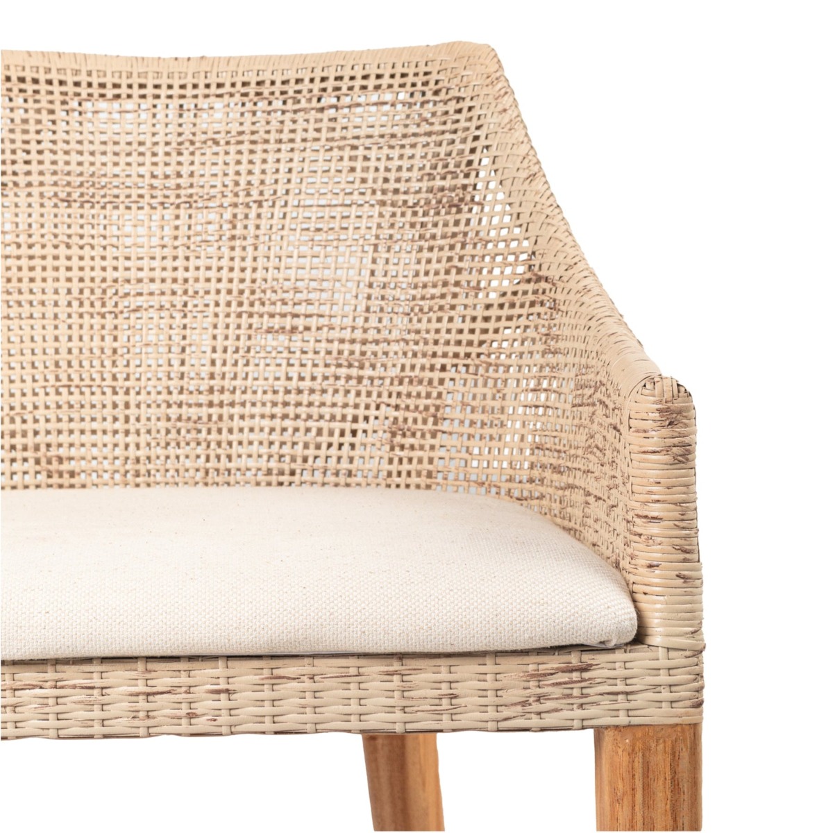 BLACK FRIDAY SALE Charlotte Rattan Counter Stool Natural Whitewash, W 54 D 56 H 91cm (RRP $570) - Image 6