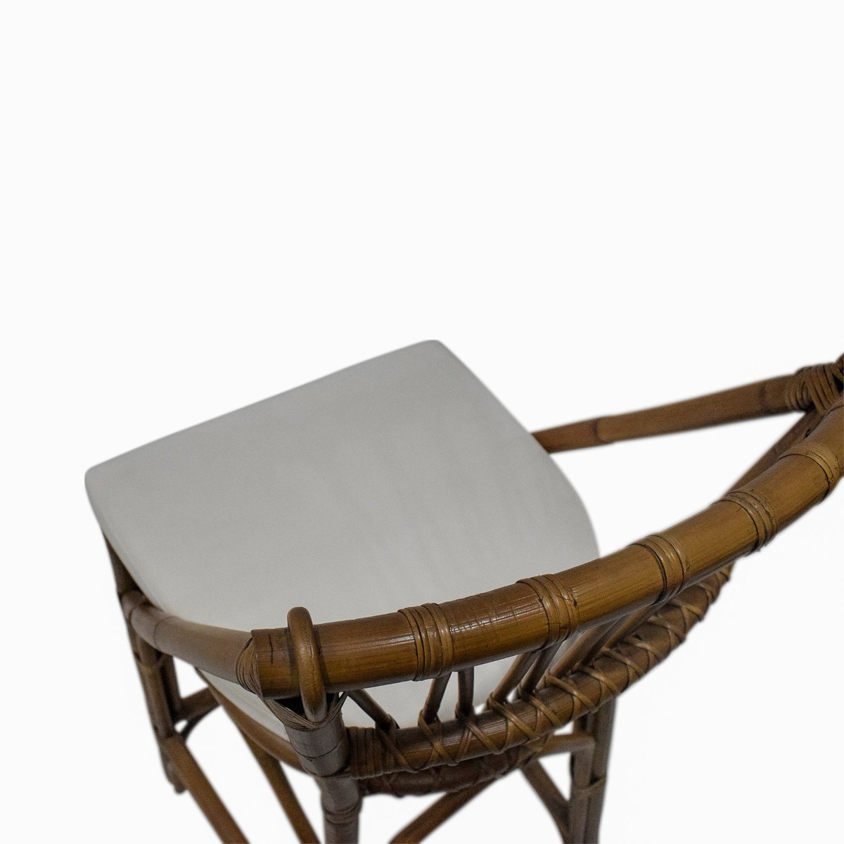 Cayman Rattan Hamptons Barstool Natural W/Cream Cushions & Footrest, W 54cm D 51cm H 102cm (RRP $599) - Image 3