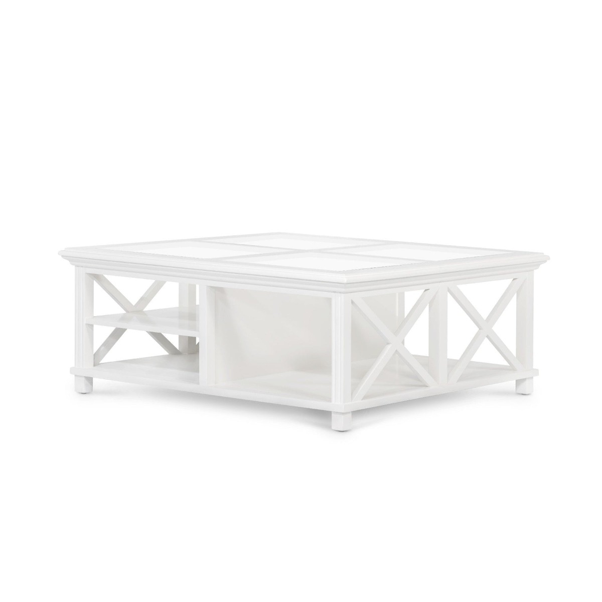 Sorrento Hamptons Square 120cm Coffee Table White, W 120cm D 120cm H 50cm (RRP $1499) - Image 8
