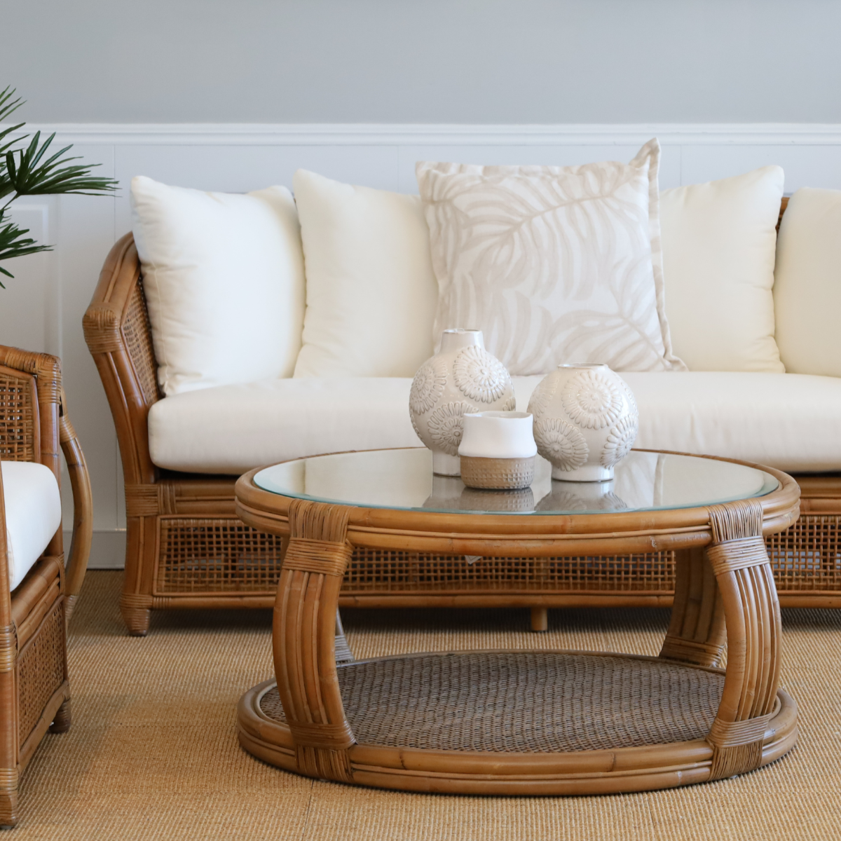Cayman Rattan Coffee Table Natural, W 100cm D 100cm H 43cm (RRP $1199) - Image 4