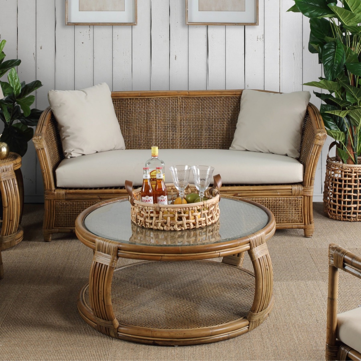 Cayman Rattan Coffee Table Natural, W 100cm D 100cm H 43cm (RRP $1199) - Image 7