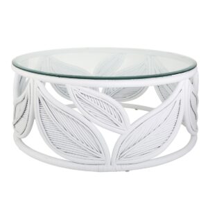 Seville Leaf Table White, W 81cm D 81cm H 37cm (RRP $1499)