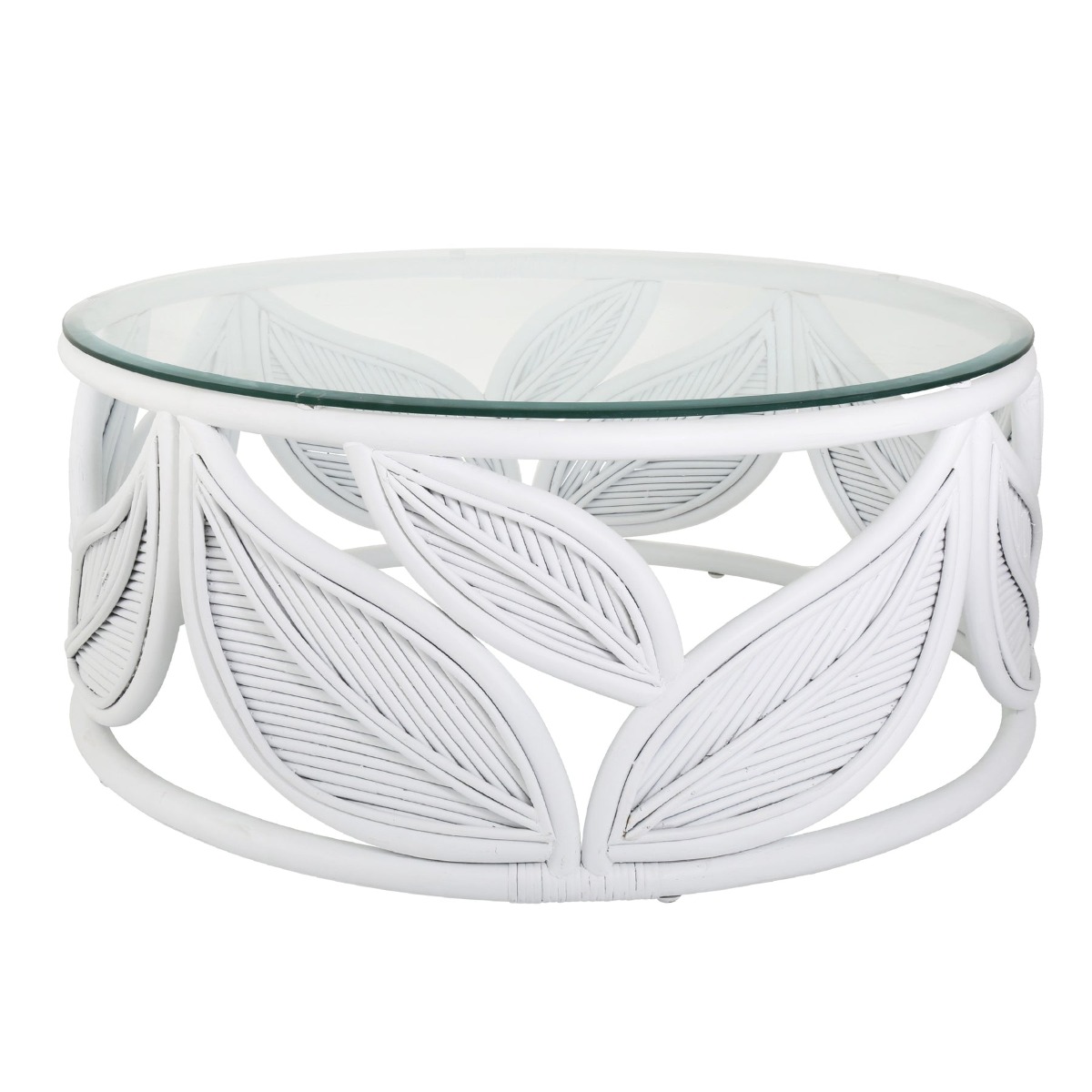 Seville Leaf Table White, W 81cm D 81cm H 37cm (RRP $1499)
