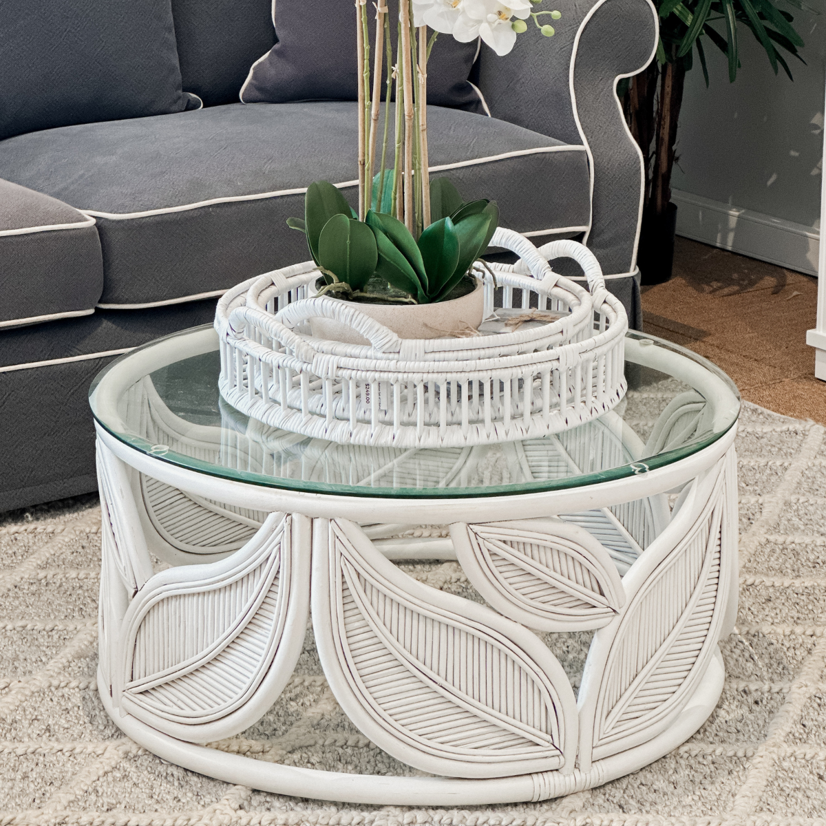 Seville Leaf Table White, W 81cm D 81cm H 37cm (RRP $1499) - Image 2