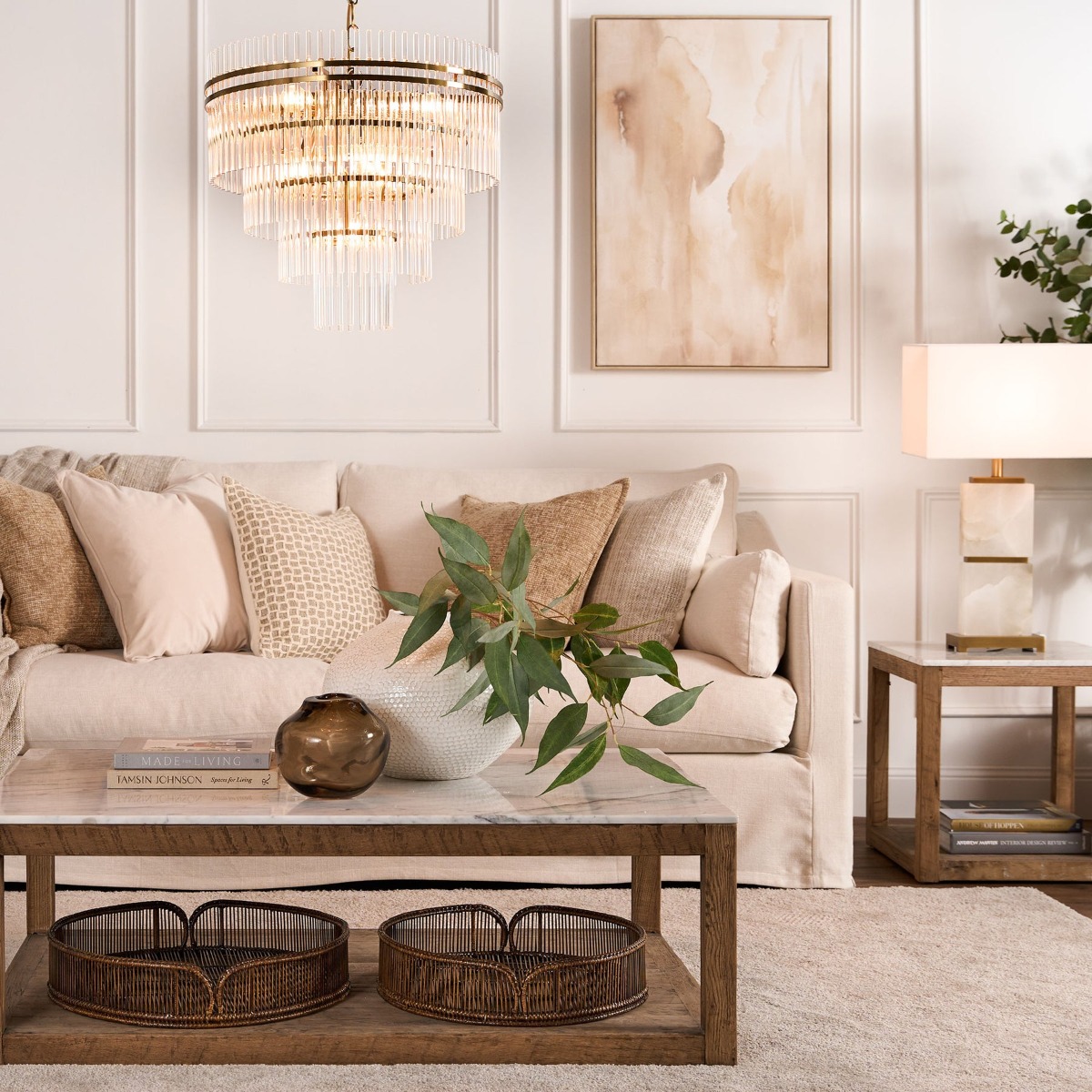 Denver Marble Coffee Table White Natural, W 120cm D 80cm H 40cm (RRP $1,969) - Image 5