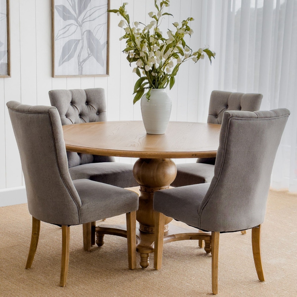 Verona Oakwood 150cm Dining Table Round Natural, W 150cm D 150cm H 78cm (RRP $2999) - Image 2