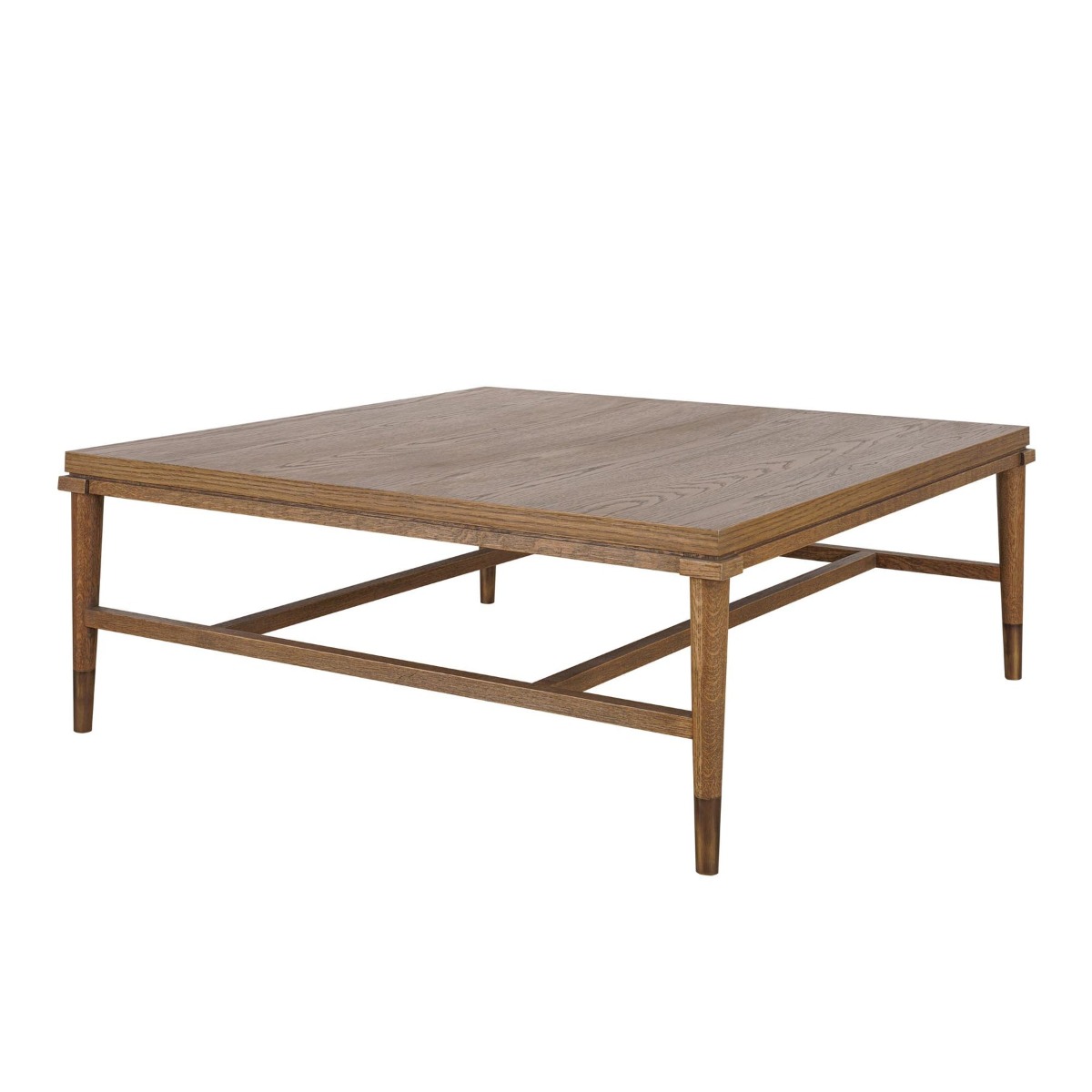 Clara Square Natural Oak Coffee Table With Brass Legs, 100cm W x 100cm D x 40cm H (RRP $999) - Image 2