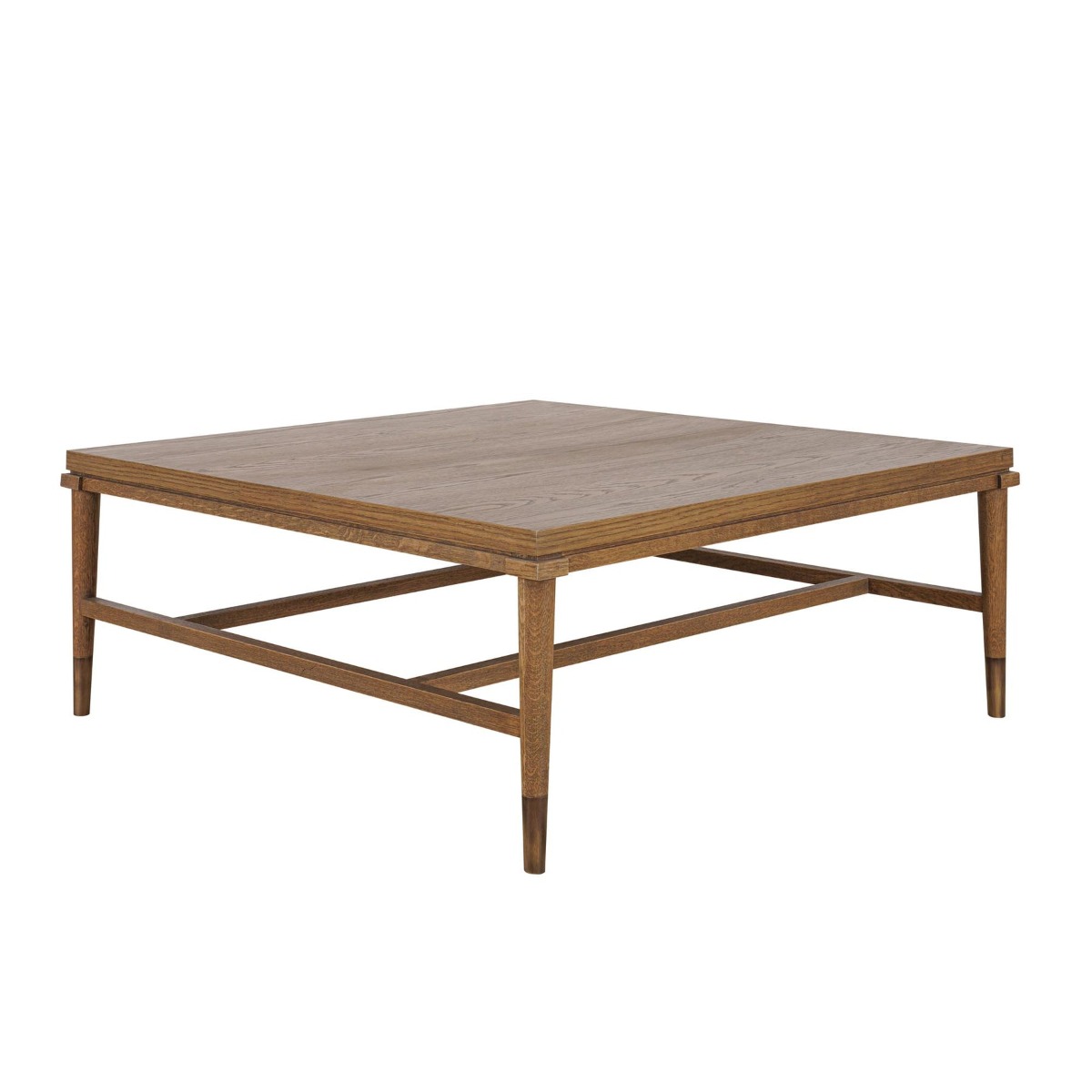 Clara Square Natural Oak Coffee Table With Brass Legs, 100cm W x 100cm D x 40cm H (RRP $999) - Image 3
