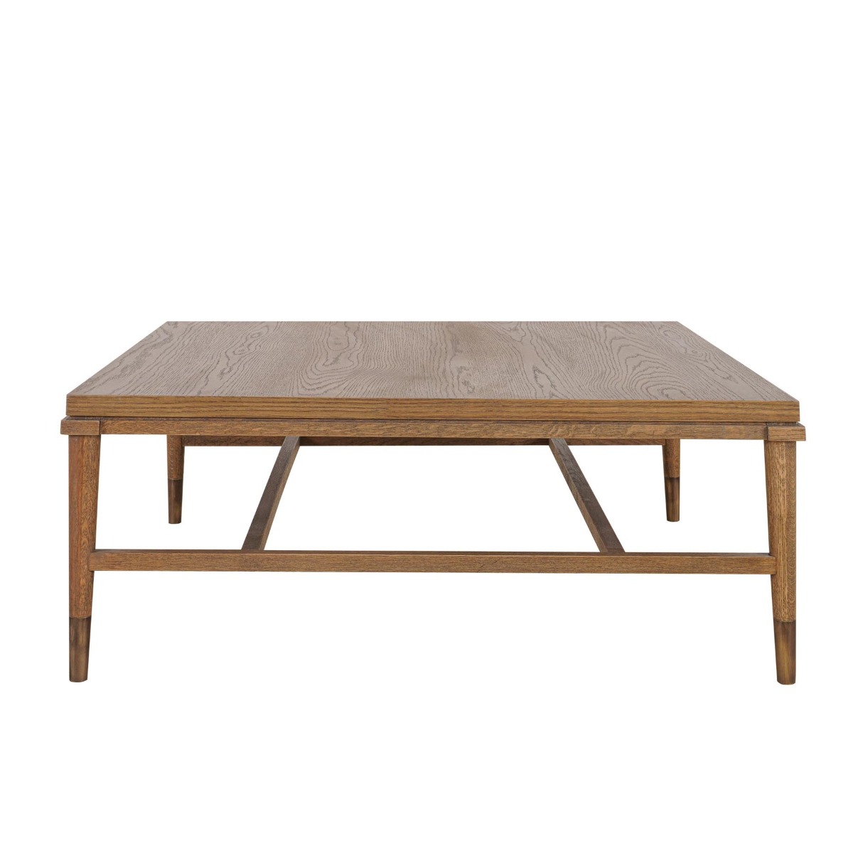 Clara Square Natural Oak Coffee Table With Brass Legs, 100cm W x 100cm D x 40cm H (RRP $999) - Image 4