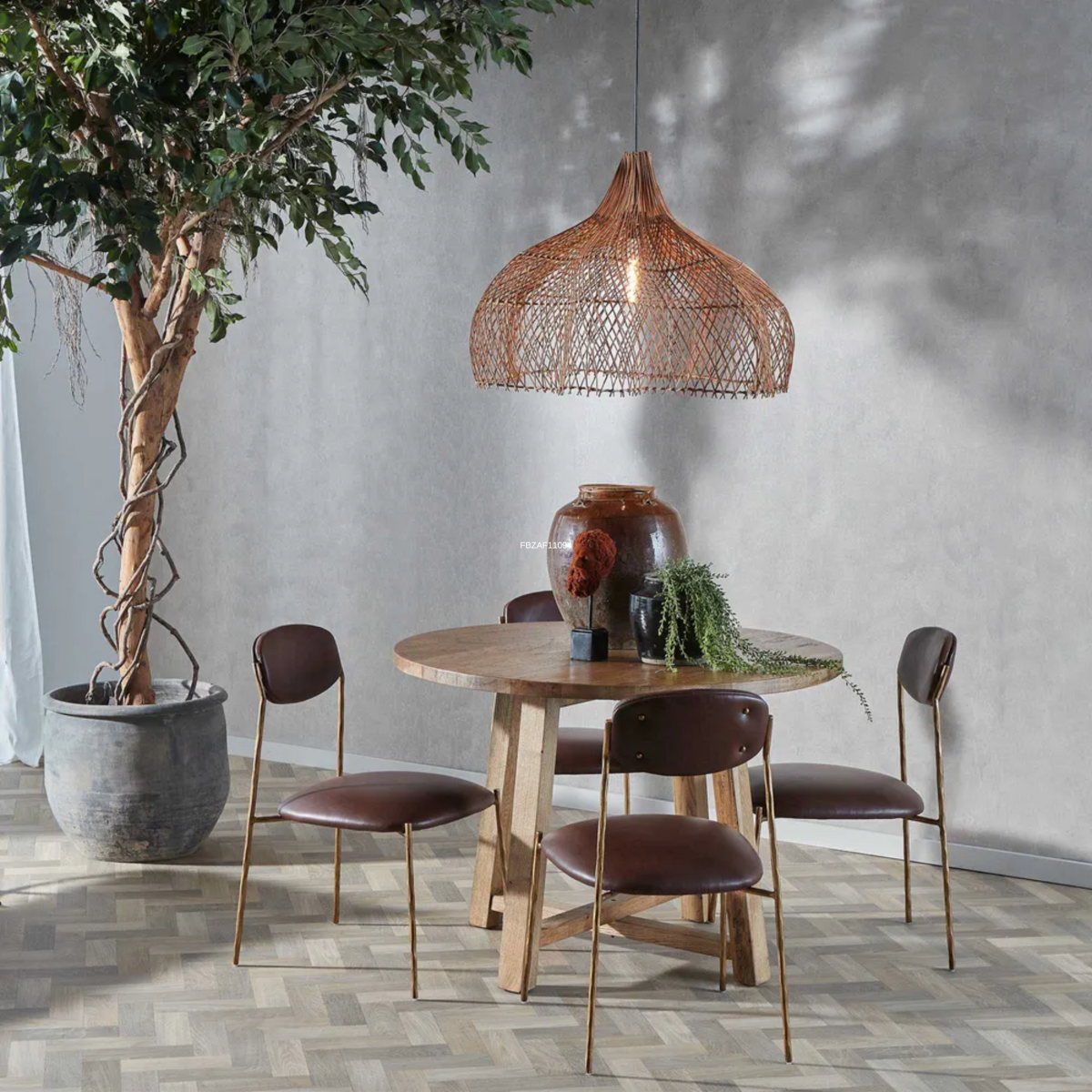 Denver Oak Dining Table Natural, W 110cm D 110cm H 76cm (RRP $2089) - Image 2