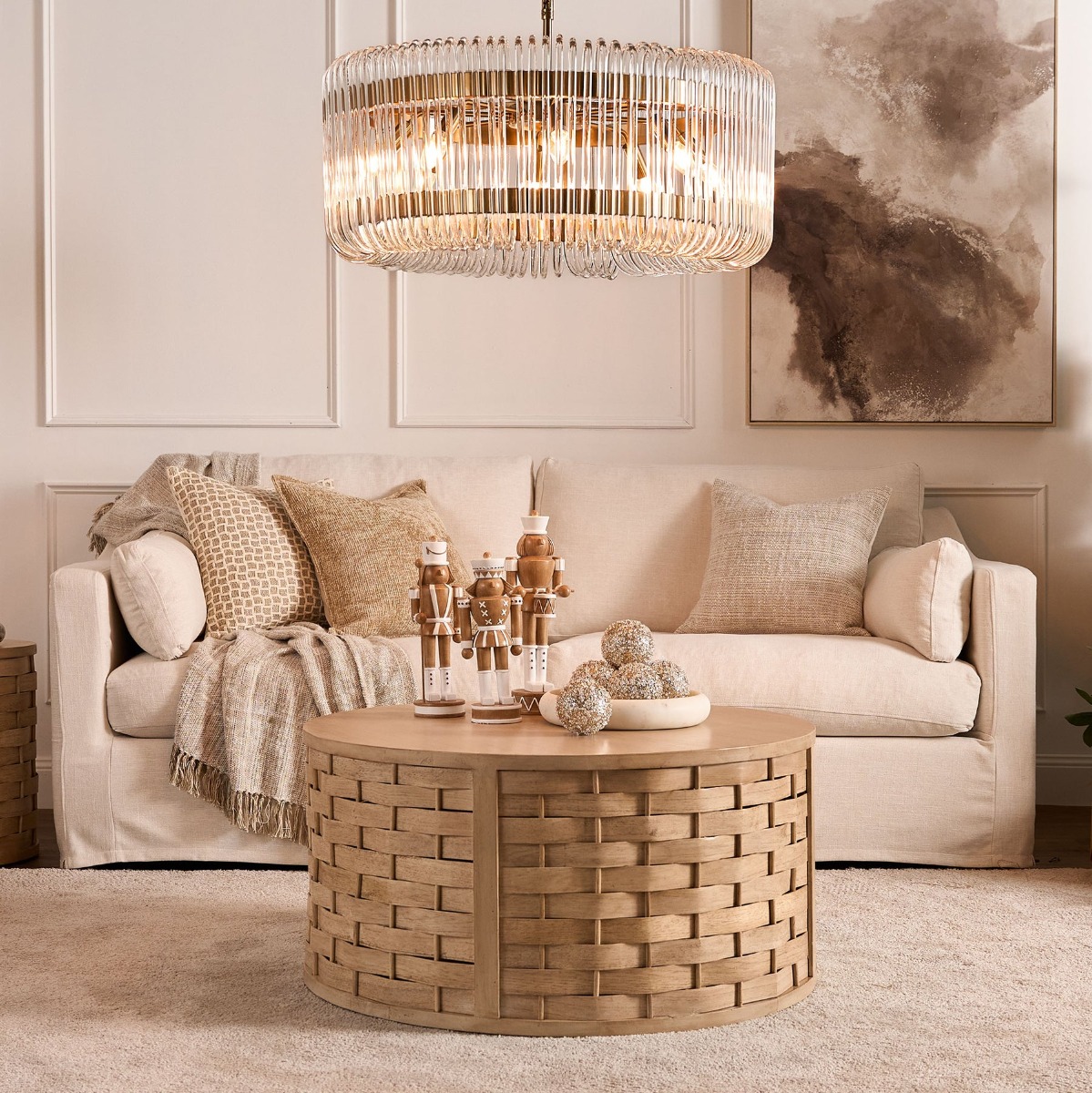 Weave Coffee Table Natural, W 90cm x D 90cm x H 40cm (RRP $979) - Image 4