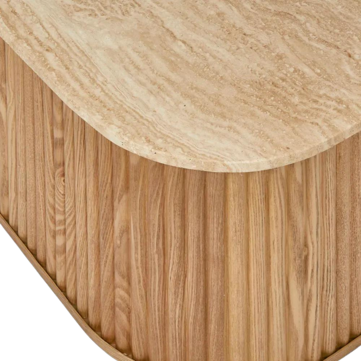 Travertine Oak Coffee Table Natural, W 90cm x D 90cm x H 38cm (RRP $1,099) - Image 2