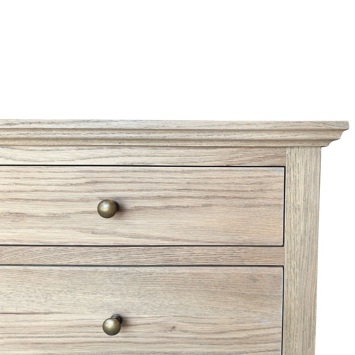 "Hampshire" Hamptons Style Solid Timber 3 Drawer Bedside Table, Weathered Oak 60cmW x 49cmD x 71cmH (RRP $999) - Image 4