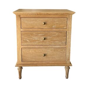 wp-image-tigress-46881.jpg "Hampshire" Hamptons Style Solid Timber 3 Drawer Bedside Table, Whitewashed Oak 60cmW x 49cmD x 71cmH (RRP $999)