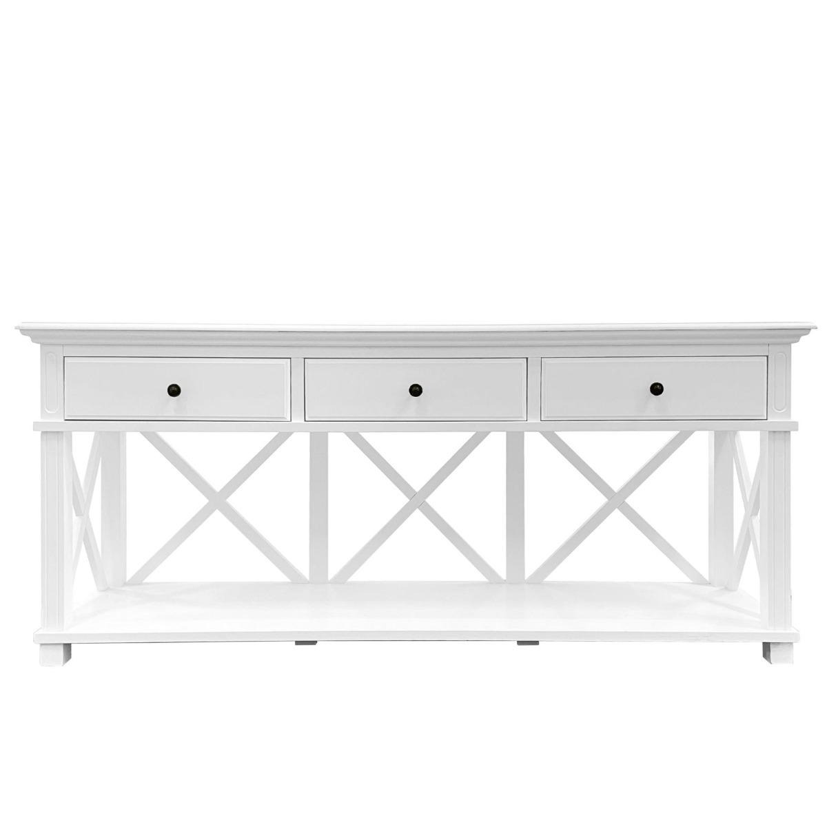 Sorrento 3 Drawer 190 cm Hamptons Console White, W 190cm D 50cm H 85cm (RRP $1999)