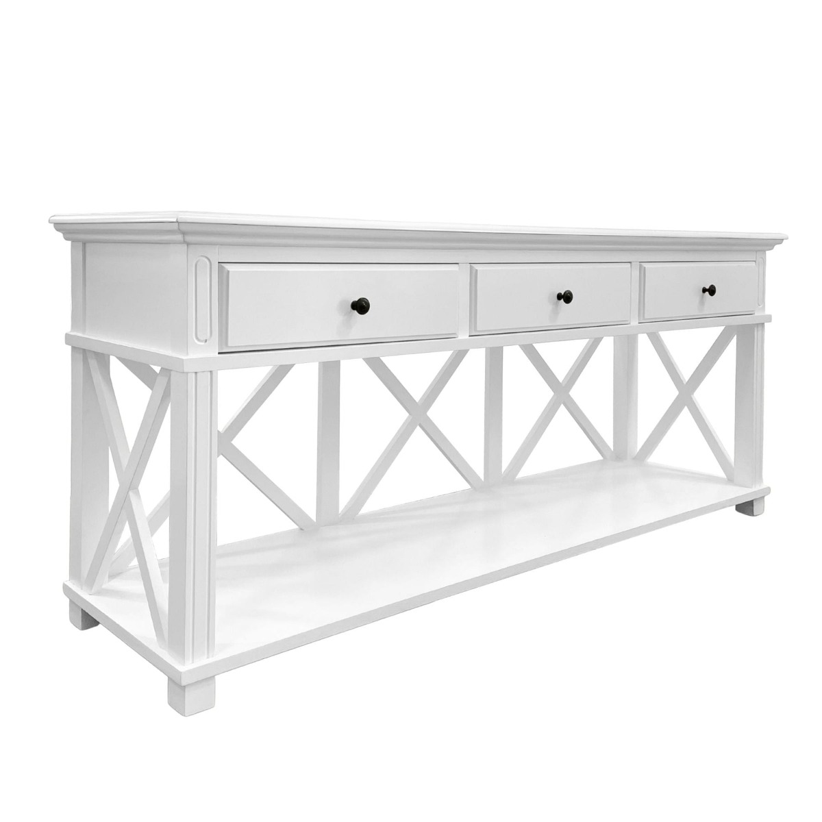 Sorrento 3 Drawer 190 cm Hamptons Console White, W 190cm D 50cm H 85cm (RRP $1999) - Image 8