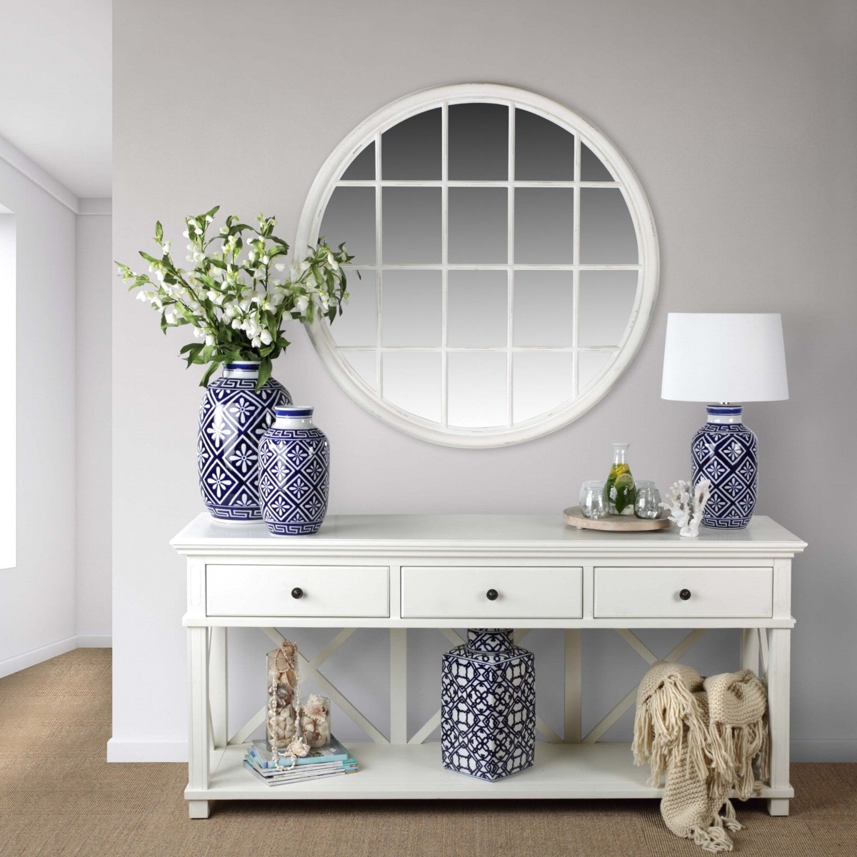 Sorrento 3 Drawer 190 cm Hamptons Console White, W 190cm D 50cm H 85cm (RRP $1999) - Image 10