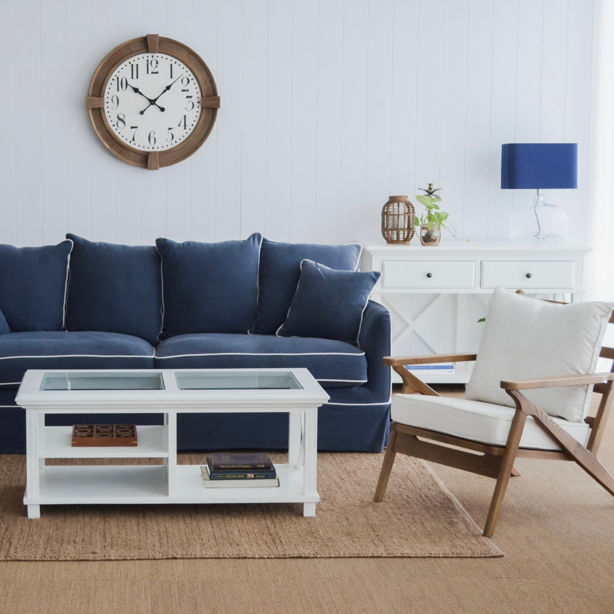 Sorrento Hamptons 130cm 2 Drawer Console White, W 130cm D 50cm H 85cm (RRP $1299) - Image 10