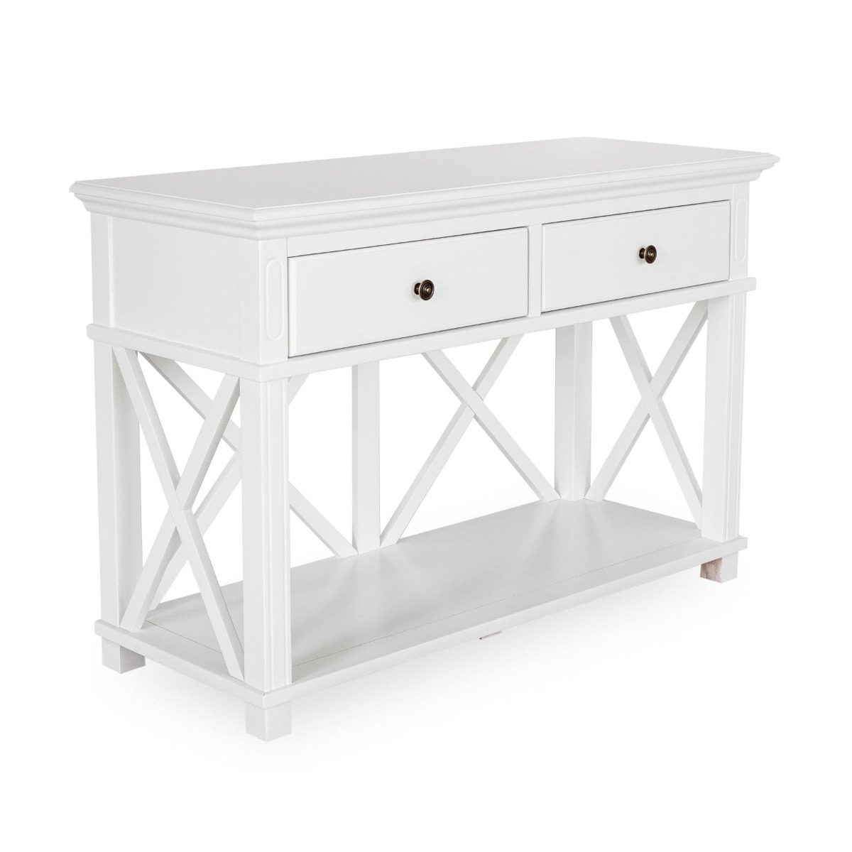 Sorrento Hamptons 130cm 2 Drawer Console White, W 130cm D 50cm H 85cm (RRP $1299) - Image 12