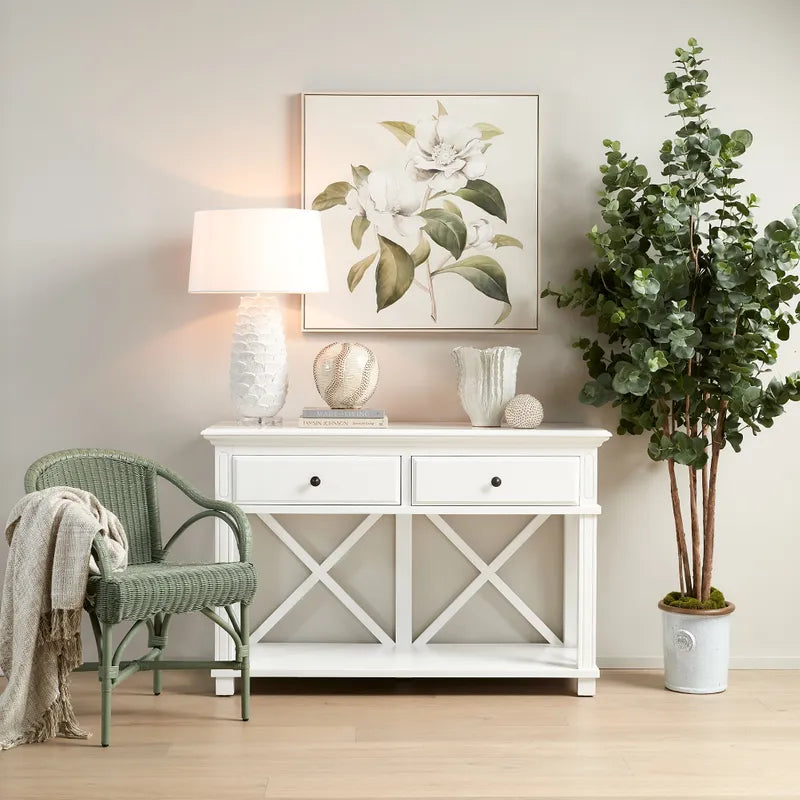 Sorrento Hamptons 130cm 2 Drawer Console White, W 130cm D 50cm H 85cm (RRP $1299) - Image 15