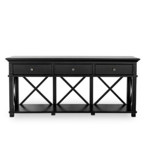 wp-image-tigress-46915.jpg Sorrento 3 Drawer Hamptons 190cm Console Black, W 190cm D 50cm H 85cm (RRP $1999)