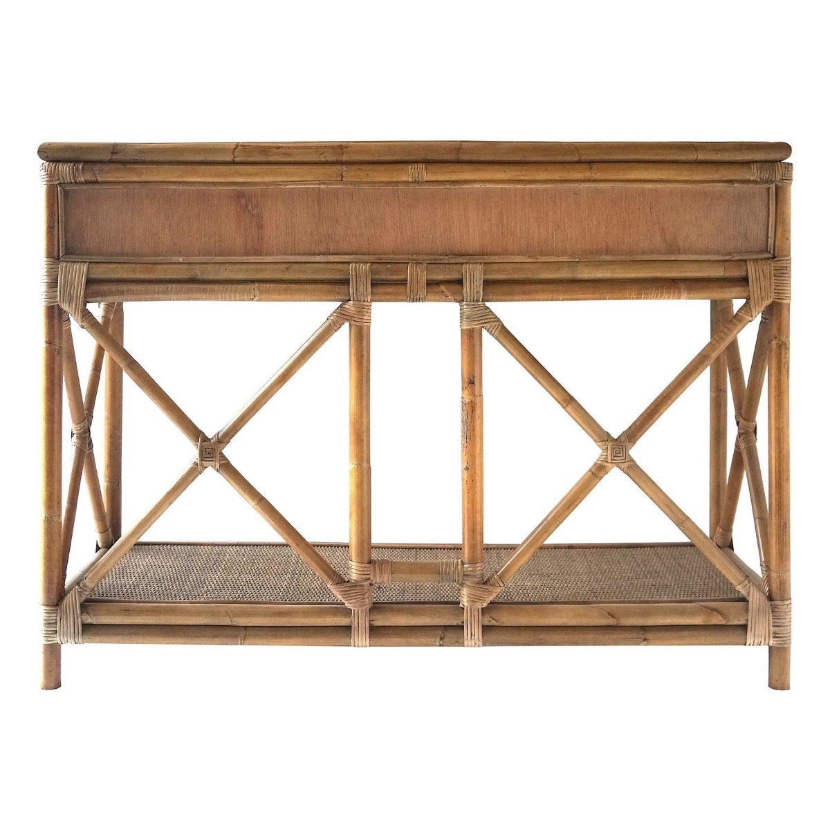 Cayman Rattan 2 Drawer Hamptons Console Natural, W 120cm D 40cm H 86cm (RRP $1499) - Image 7