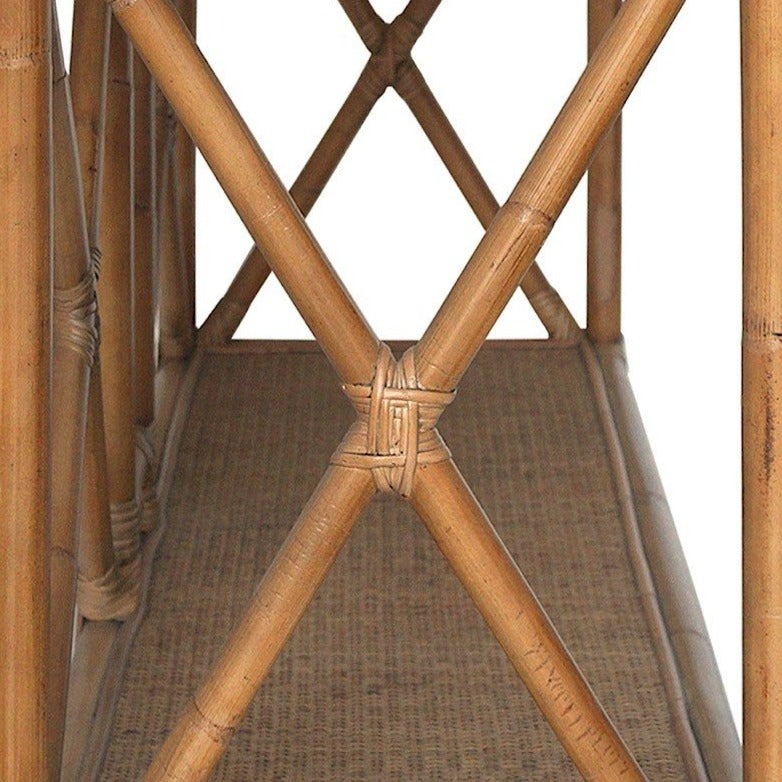 Cayman Rattan 2 Drawer Hamptons Console Natural, W 120cm D 40cm H 86cm (RRP $1499) - Image 8