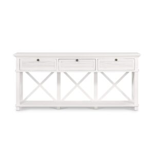 West Beach 3 Drawer Hamptons 190cm Console White, W 190cm D 50cm H 85cm (RRP $1999)
