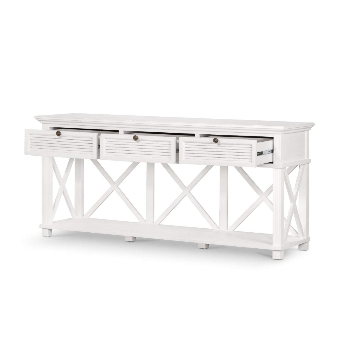 West Beach 3 Drawer Hamptons 190cm Console White, W 190cm D 50cm H 85cm (RRP $1999) - Image 6