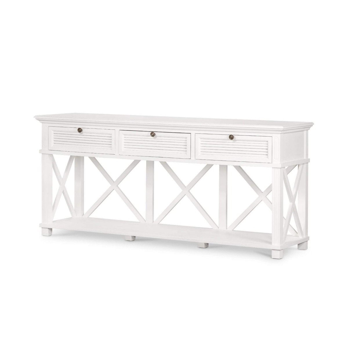 West Beach 3 Drawer Hamptons 190cm Console White, W 190cm D 50cm H 85cm (RRP $1999) - Image 8