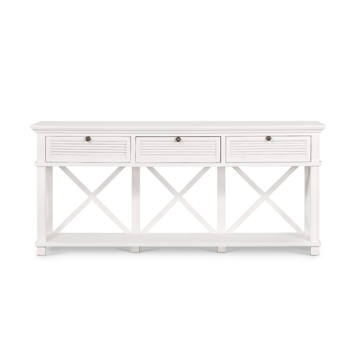 West Beach 3 Drawer Hamptons 190cm Console White, W 190cm D 50cm H 85cm (RRP $1999) - Image 9