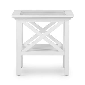 wp-image-tigress-47013.jpg Sorrento Hamptons Square Side Table W/ Glass Top White, W 55cm D 55cm H 65.1cm (RRP $499)