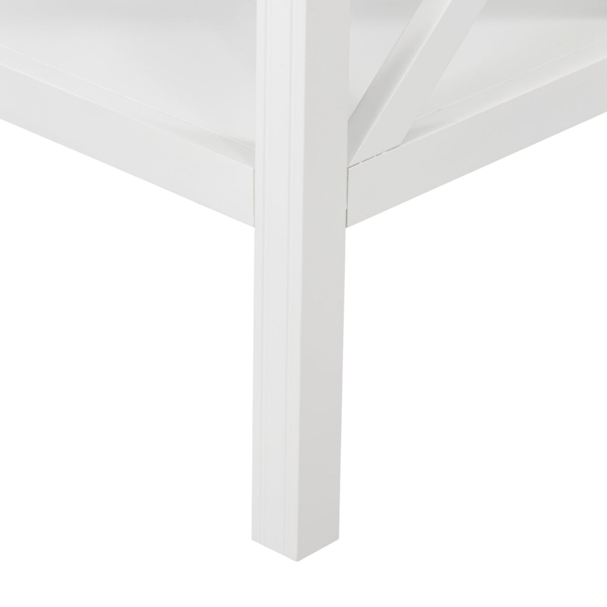 Sorrento Hamptons Square Side Table W/ Glass Top White, W 55cm D 55cm H 65.1cm (RRP $499) - Image 7