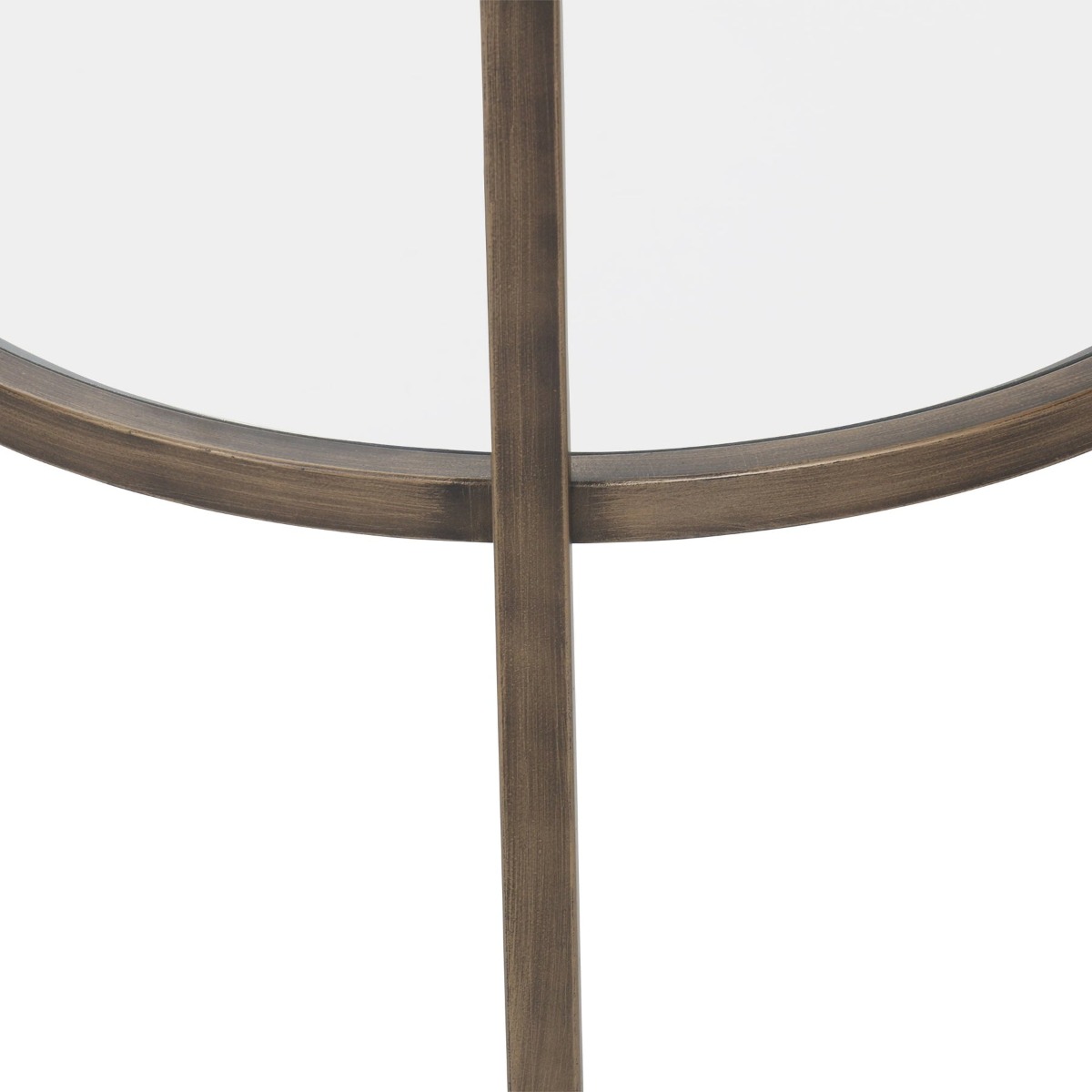 Palladium Brass Iron & Glass Side Table, 50cm diameter, H60cm (RRP $449) - Image 2